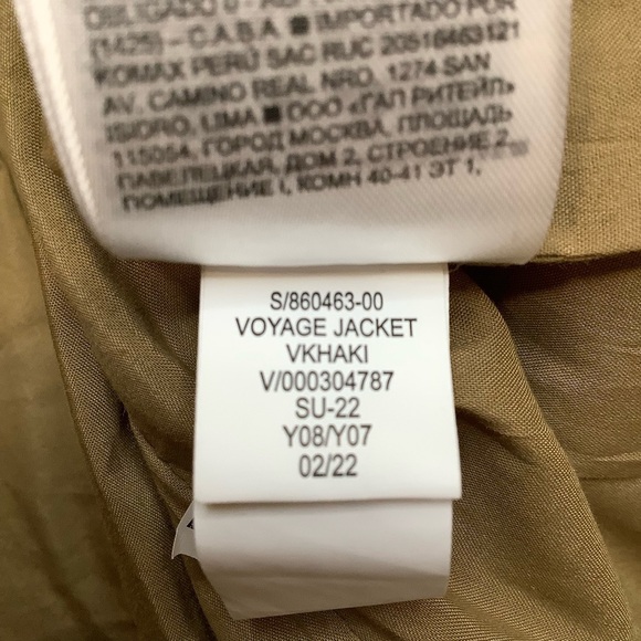 BANANA REPUBLIC Tan Voyage Safari Jacket Belted Size 8 Tall - Picture 14 of 16